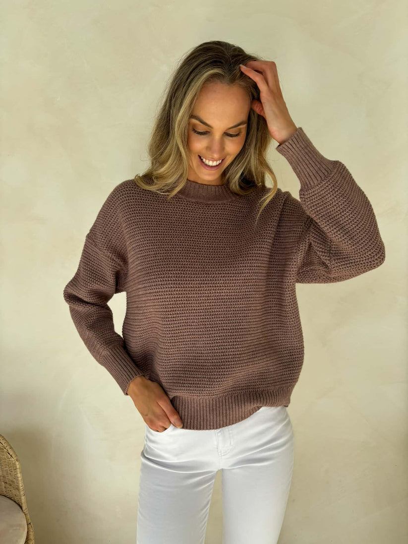 brown chunky knit 