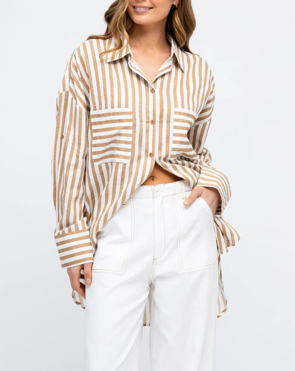 White cotton pants offering comfort and a relaxed fit for casual summer wear