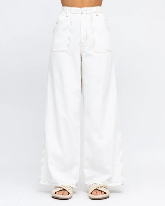 White cotton pants offering comfort and a relaxed fit for casual summer wear
